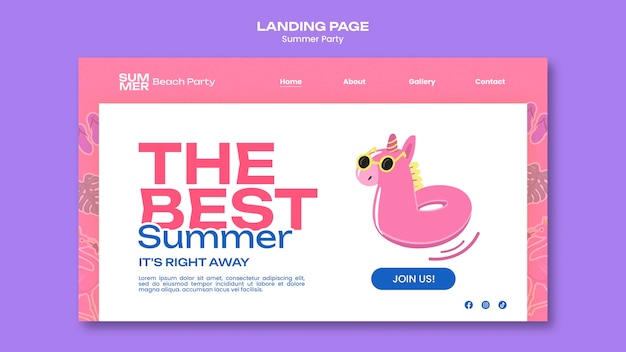 Free PSD summer party design template