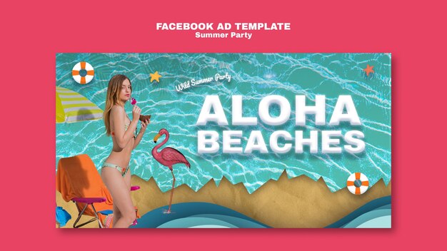 Summer party facebook template