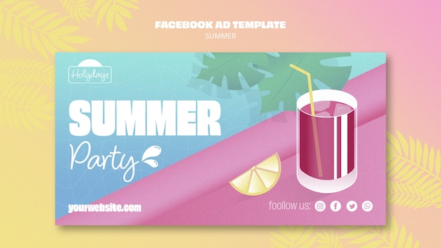 Free PSD summer party facebook template