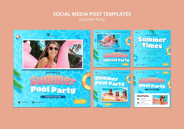 Summer party instagram posts