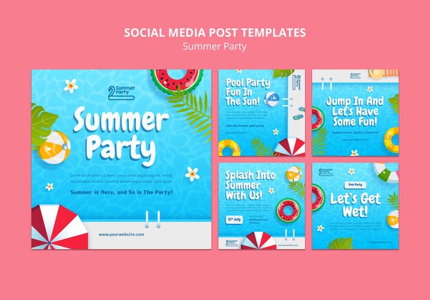 Summer party instagram posts