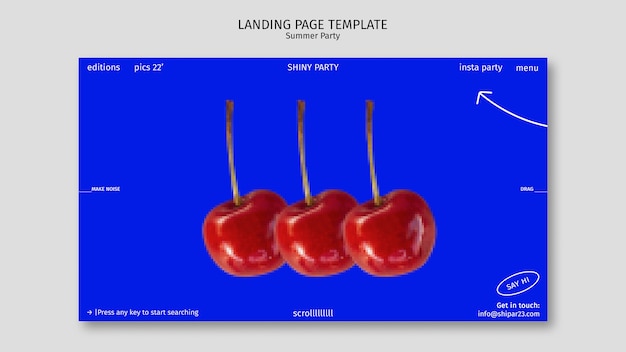 無料PSD 夏のパーティーのランディングページテンプレート