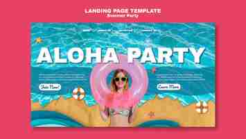 Free PSD summer party landing page template