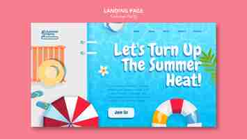 Free PSD summer party landing page template