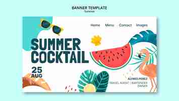 Free PSD summer party landing page template