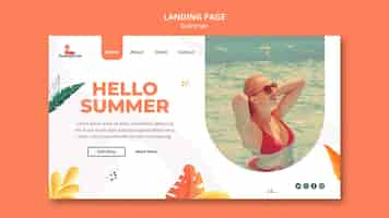 Free PSD summer party landing page