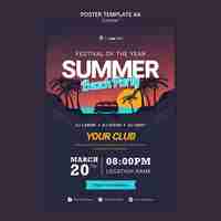 Free PSD summer party poster template