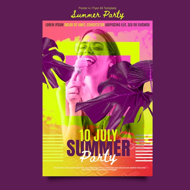 Summer party poster template