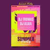 Free PSD summer party poster template