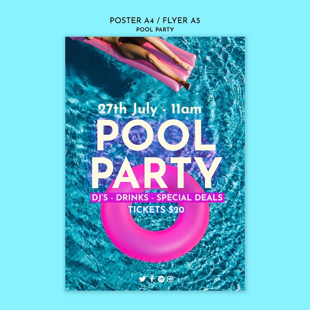 Summer party poster template