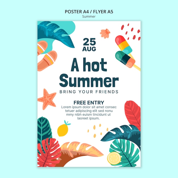 Summer party poster template