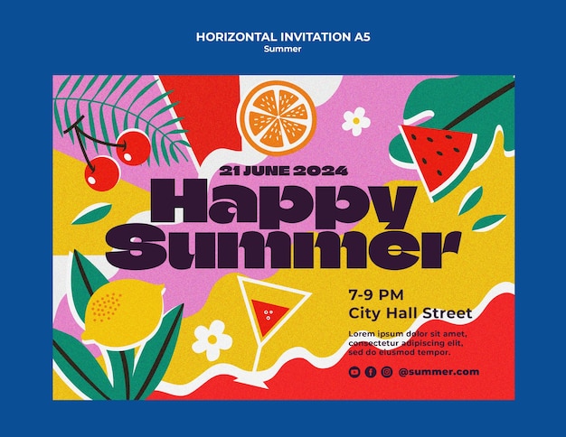 Free PSD summer party template design