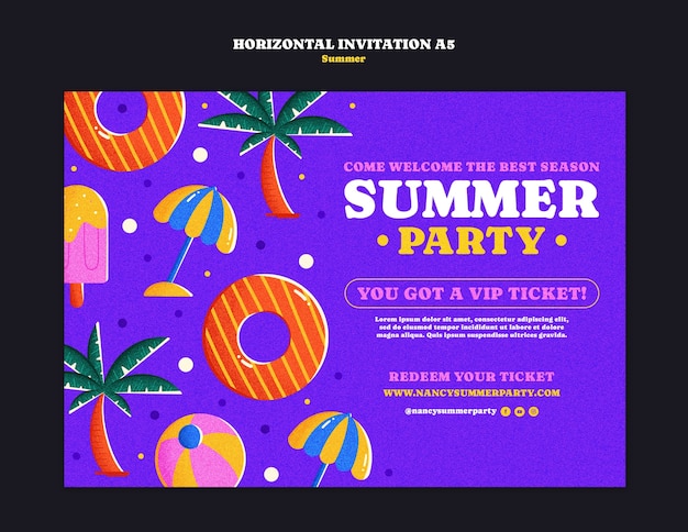 Free PSD summer party template design