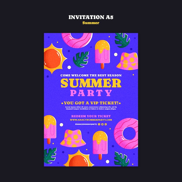 Free PSD summer party template design