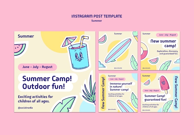 Free PSD summer party template design