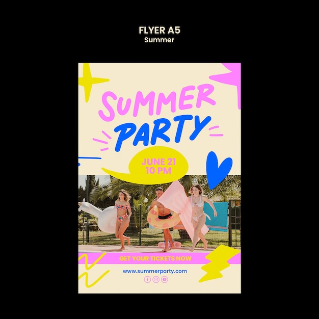 Free PSD summer party template design