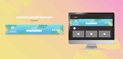 Free PSD summer party youtube banner template