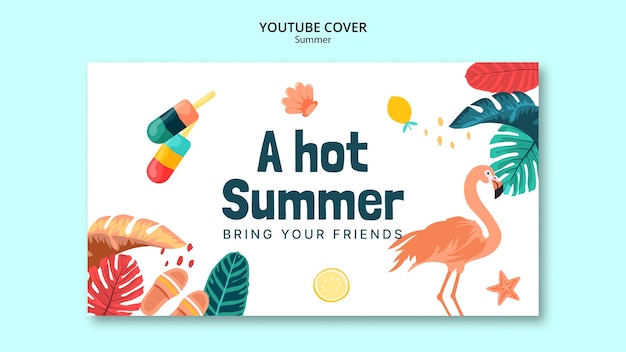 Free PSD summer party youtube cover template