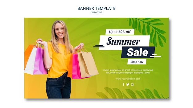 Free PSD summer sale banner template design