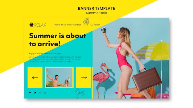 Summer sale banner template