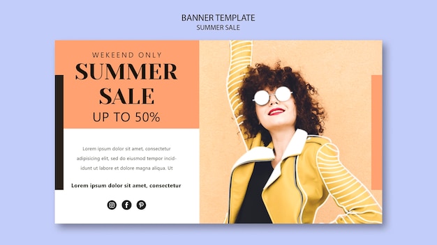 Summer sale banner template