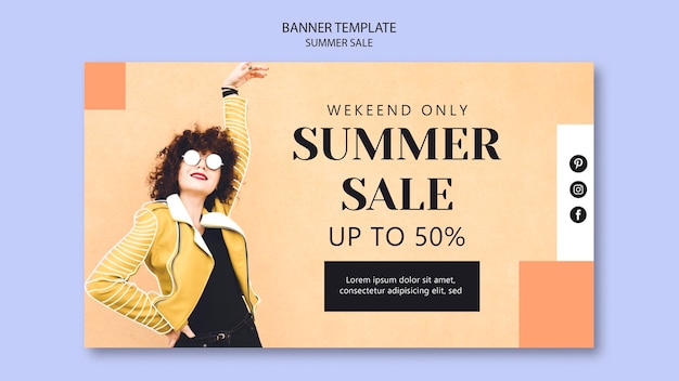 Free PSD summer sale banner template