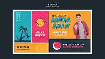 Free PSD summer sale banner template