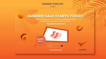 Free PSD summer sale banner template