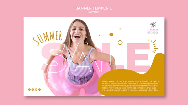 Summer sale banner with photo