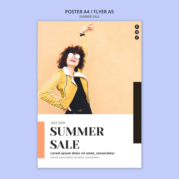 Free PSD summer sale flyer template