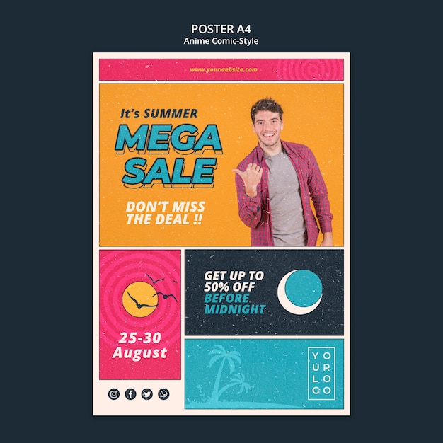 Free PSD summer sale flyer template