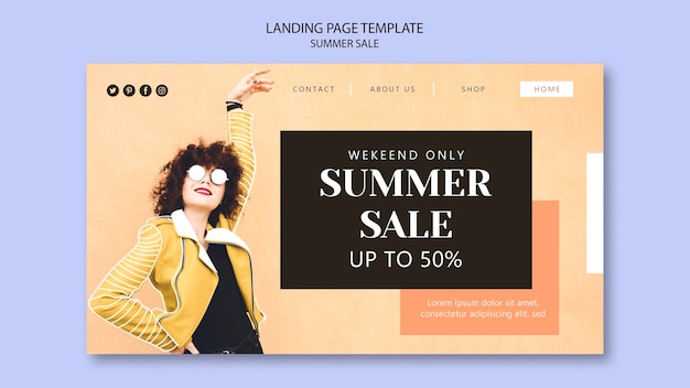 Summer sale landing page template