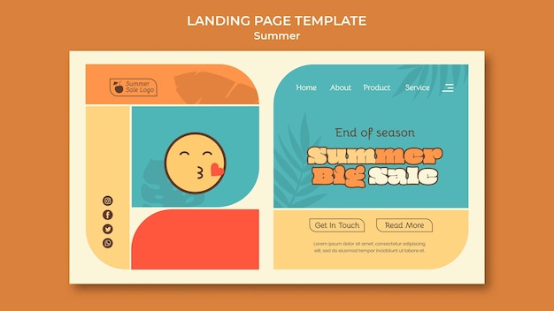 Free PSD summer sale landing page template