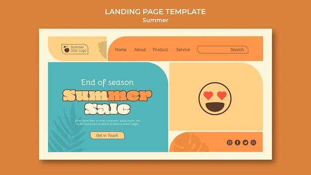 Modello di landing page di vendita estiva