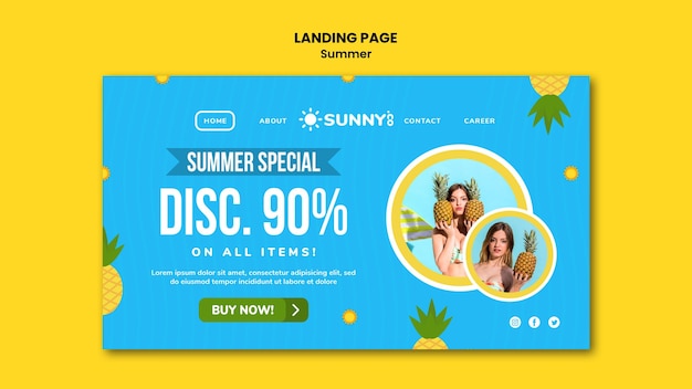 Summer sale landing page