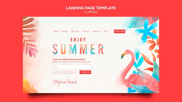Free PSD summer sale landing page