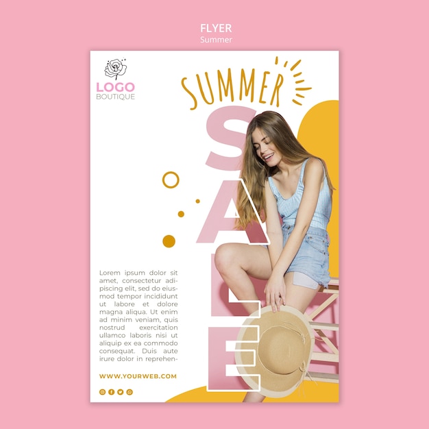 無料PSD 夏のセールポスターテンプレート