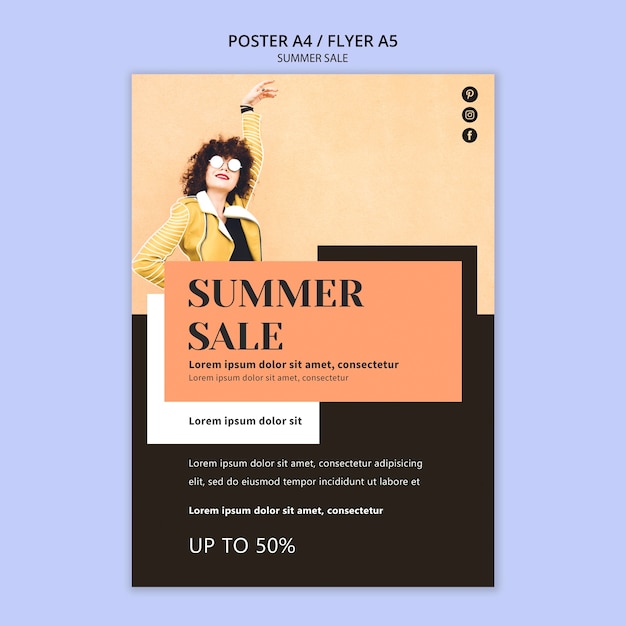 Free PSD summer sale poster template