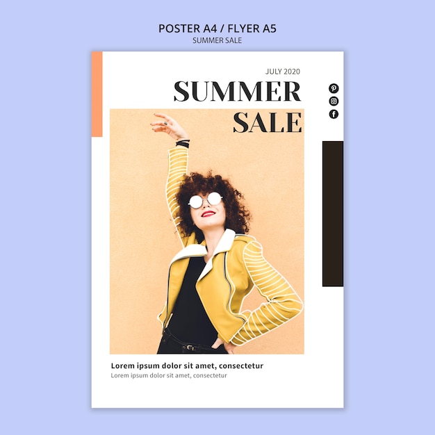 Summer sale poster template