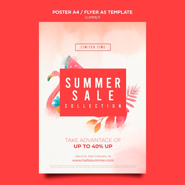 Free PSD summer sale poster template