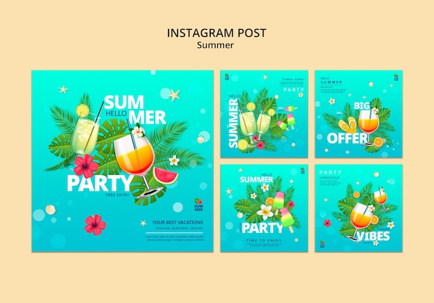 Free PSD summer sale template design