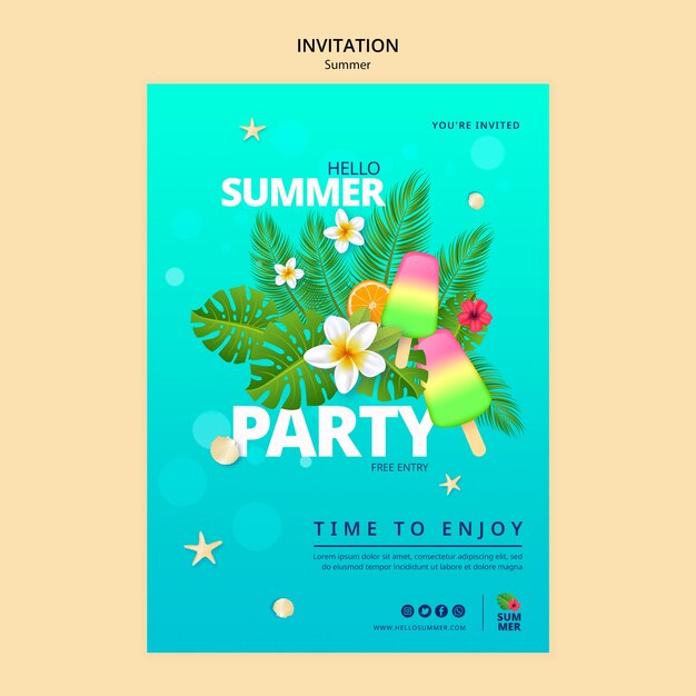 Free PSD summer sale template design