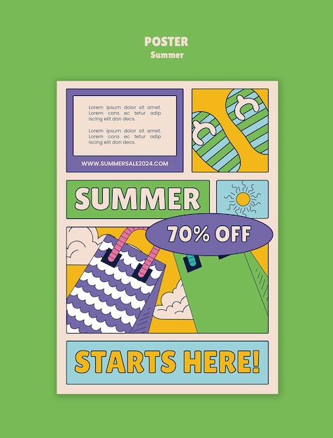 Free PSD summer sale template design