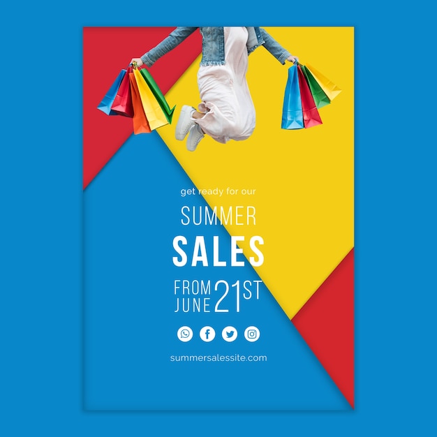 Clearance sale retail offer flyer social media graphic design template.