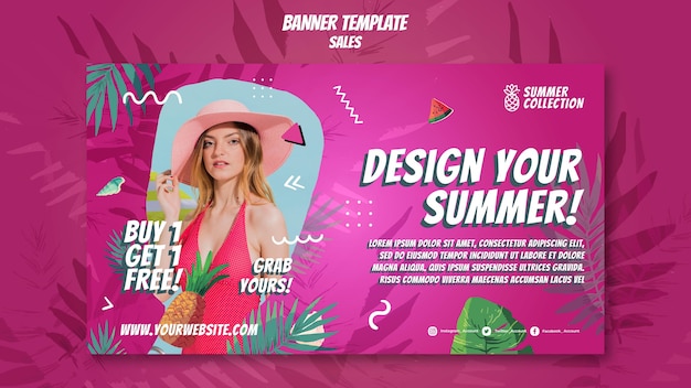 Free PSD summer sales banner template