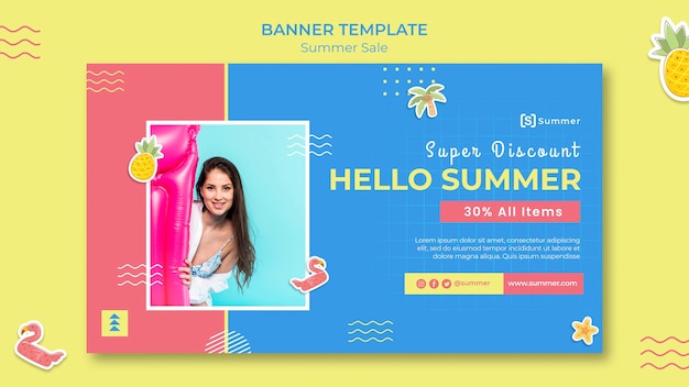 Free PSD summer sales banner template