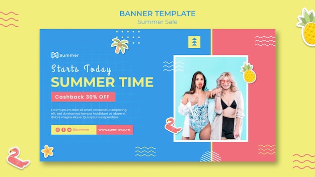 Summer sales banner template