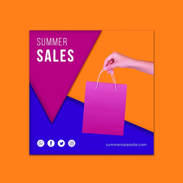 Free PSD summer sales cover template