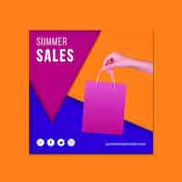 Free PSD summer sales cover template