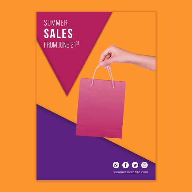Free PSD summer sales cover template